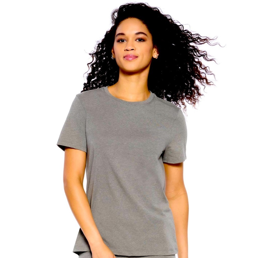 Felina Organic Cotton Stretch Crew Neck Tee Comfort Minimalist Casual Clean